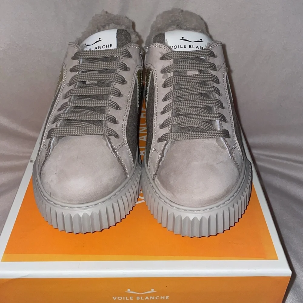 NWT VOILE BLANCHE Lipari Geniune Shearling Lined Sneaker - Picture 8 of 14